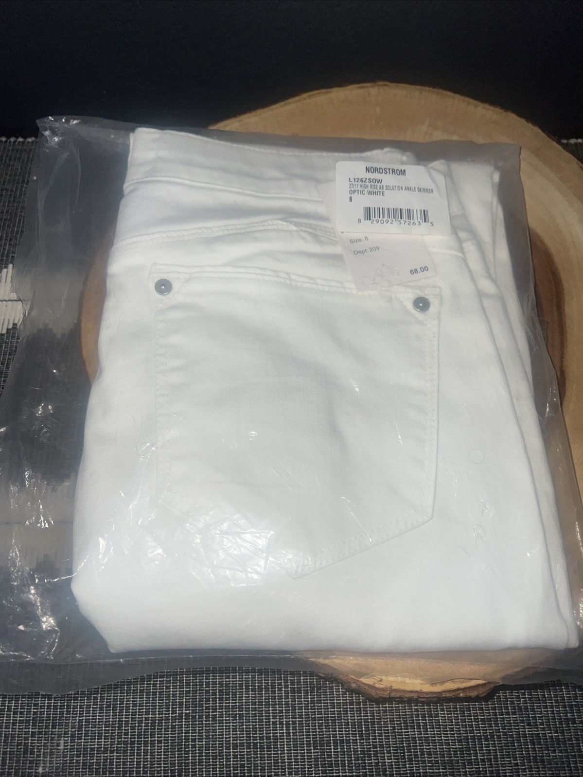 NEW in Bag Nordstrom Optic White WMNS 8 High Rise AB Solution Ankle Skimmer ￼