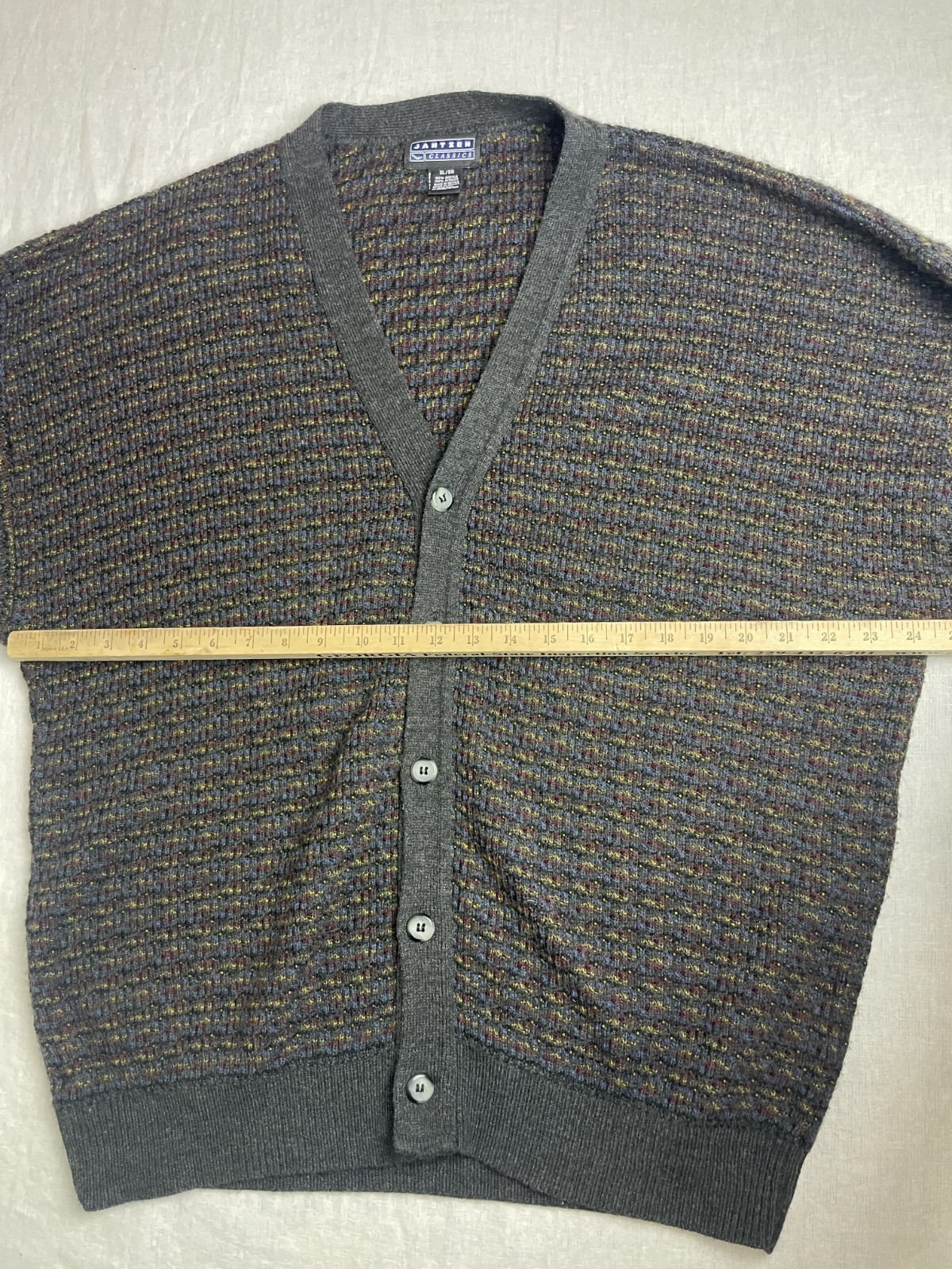 Vintage 90s Jantzen Classics Multicolor Mens XL Grandpacore Cardigan Sweater