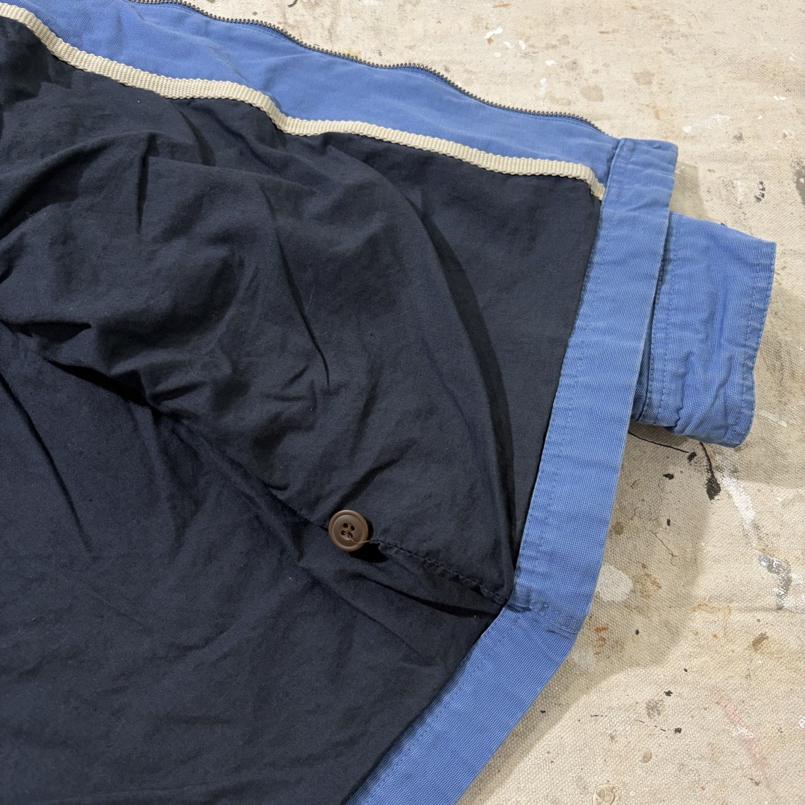 Vintage GAP Jacket Y2K 2000s Men’s Medium Full Zip Up Harrington Blue Cotton