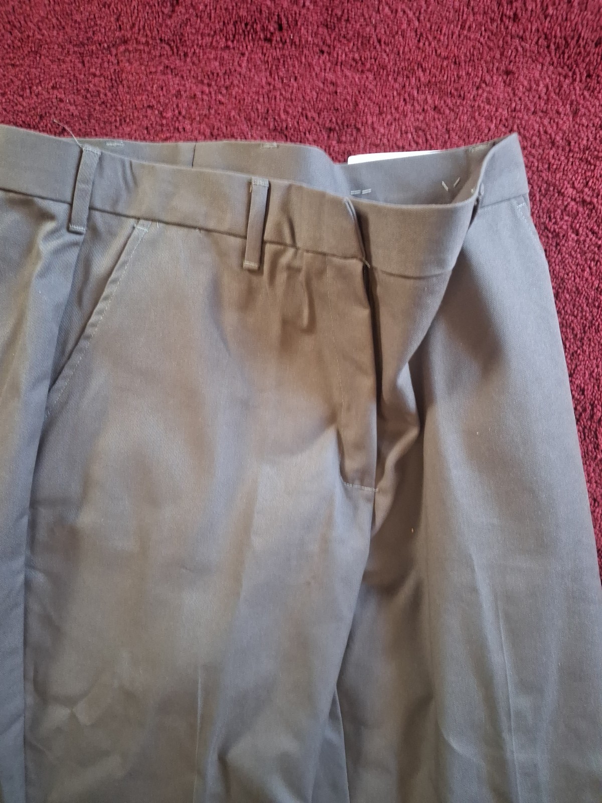 Brand New Size 10 Dark Grey No Hem Edward Flat Front Work Pants