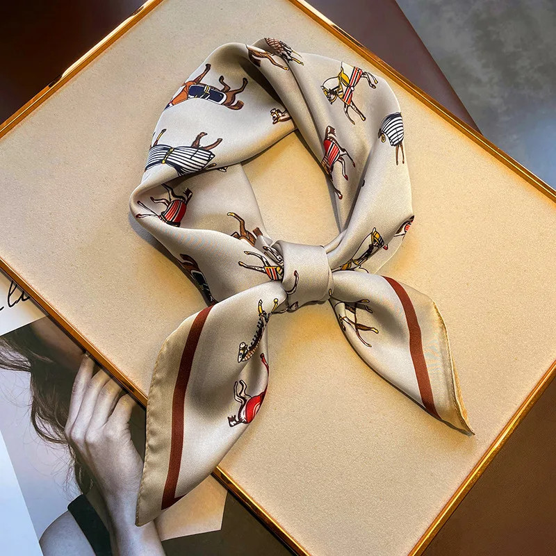 Luxury Silk Shawl Square Scarf for Women Satin Fashion Wraps Neckerchief Female