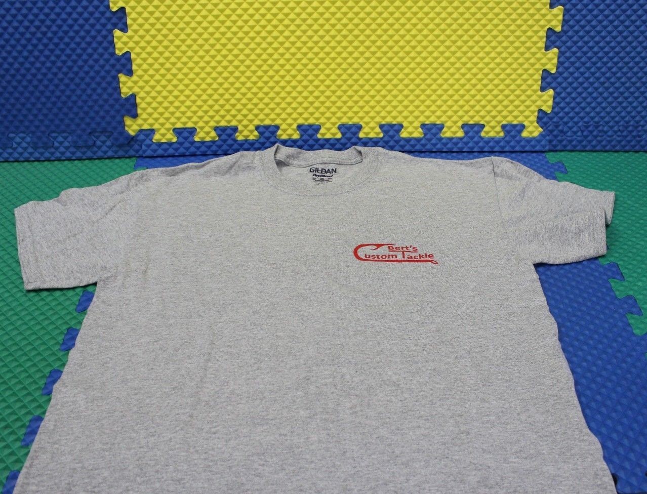 Berts Custom Tackle Gray Short SLV 50/50 Poly Cotton Dry Blend Choose Size