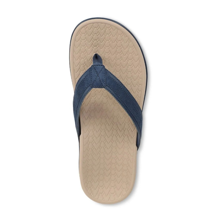 Vionic’s Tide 2.0 Toe Post Sandal, medium, Dark Denim Suede