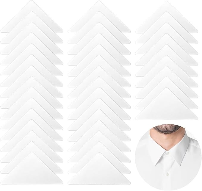 100pcs Collar Stays for Shirts Men Women Triangle Adhesive Polo Collar Support