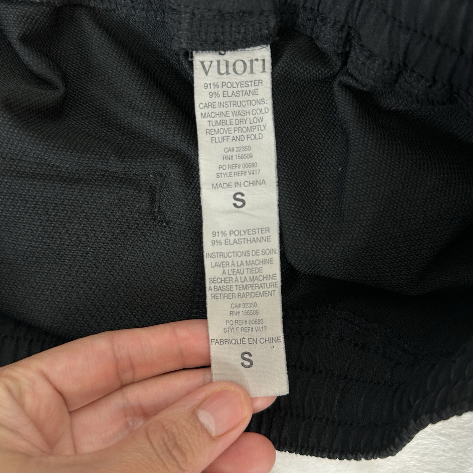 Vuori Transit Jogger 30″ Black Size S Performance Travel Pant Athleisure Minimal