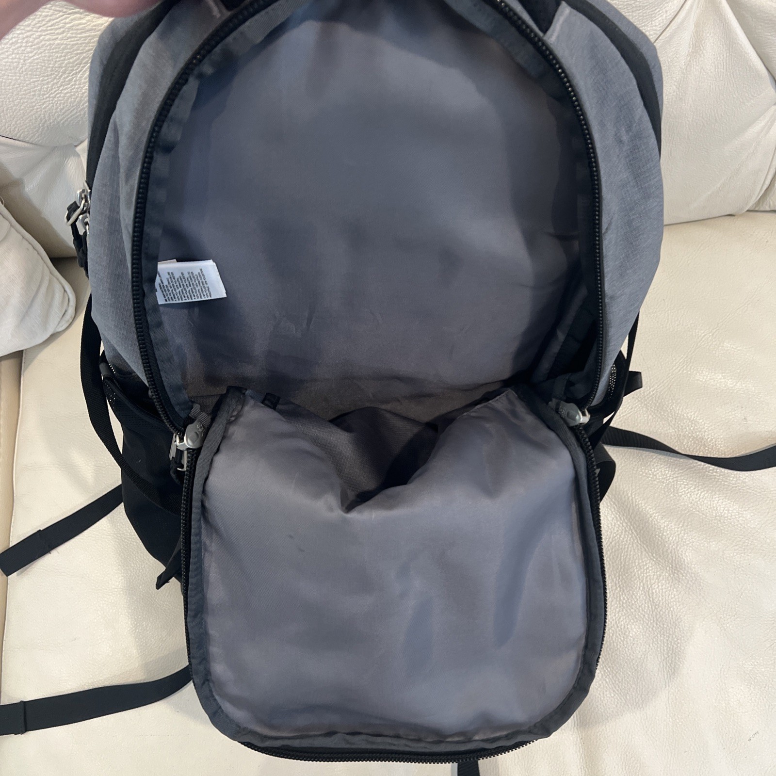 The North Face Backpack Black/Gray Router Transit Pockets RECON Zip Adjust Back