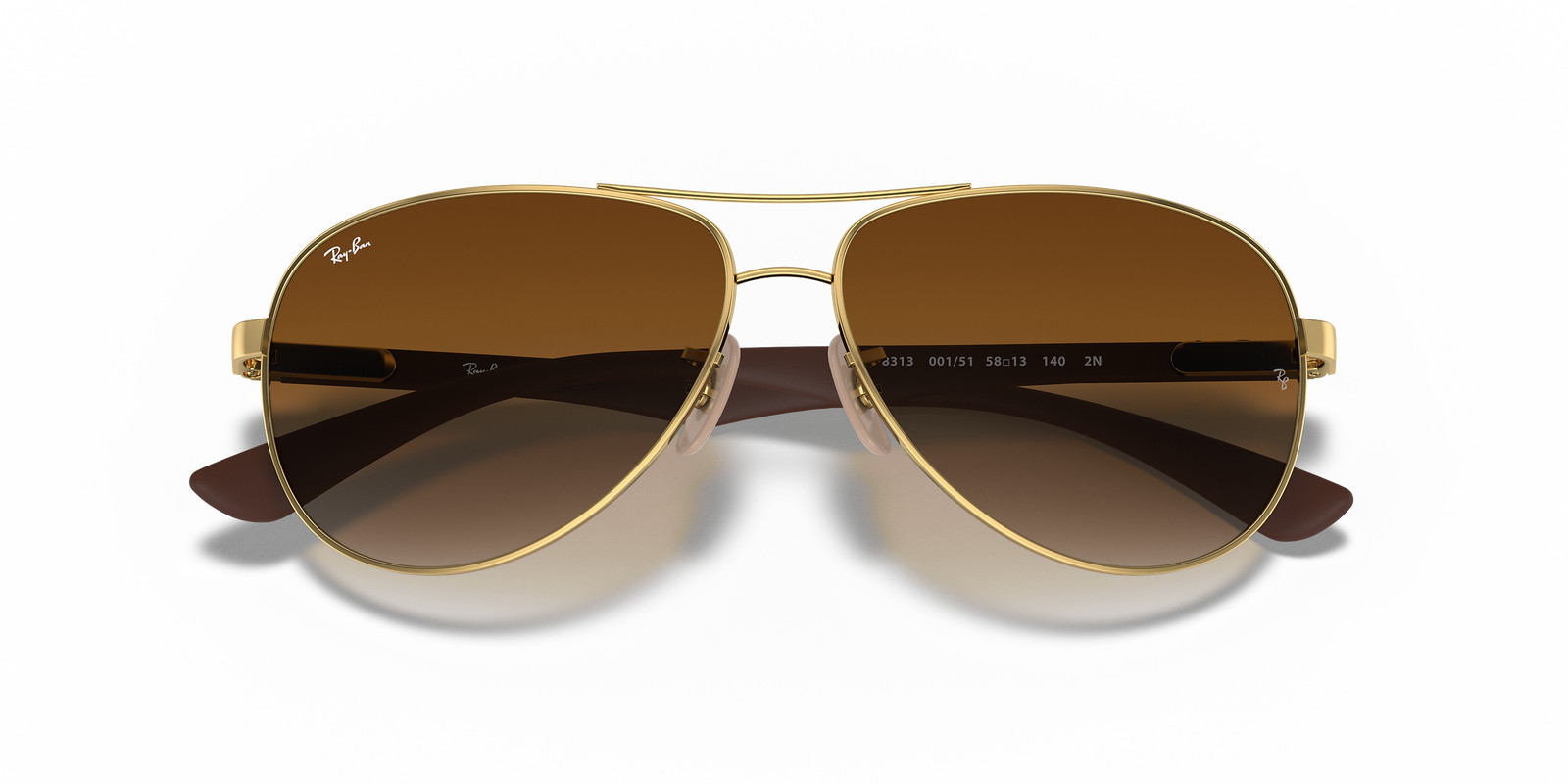 Ray-Ban Carbon Fibre Gold/Brown Gradient 61 mm Sunglasses RB8313 001/51 61-13