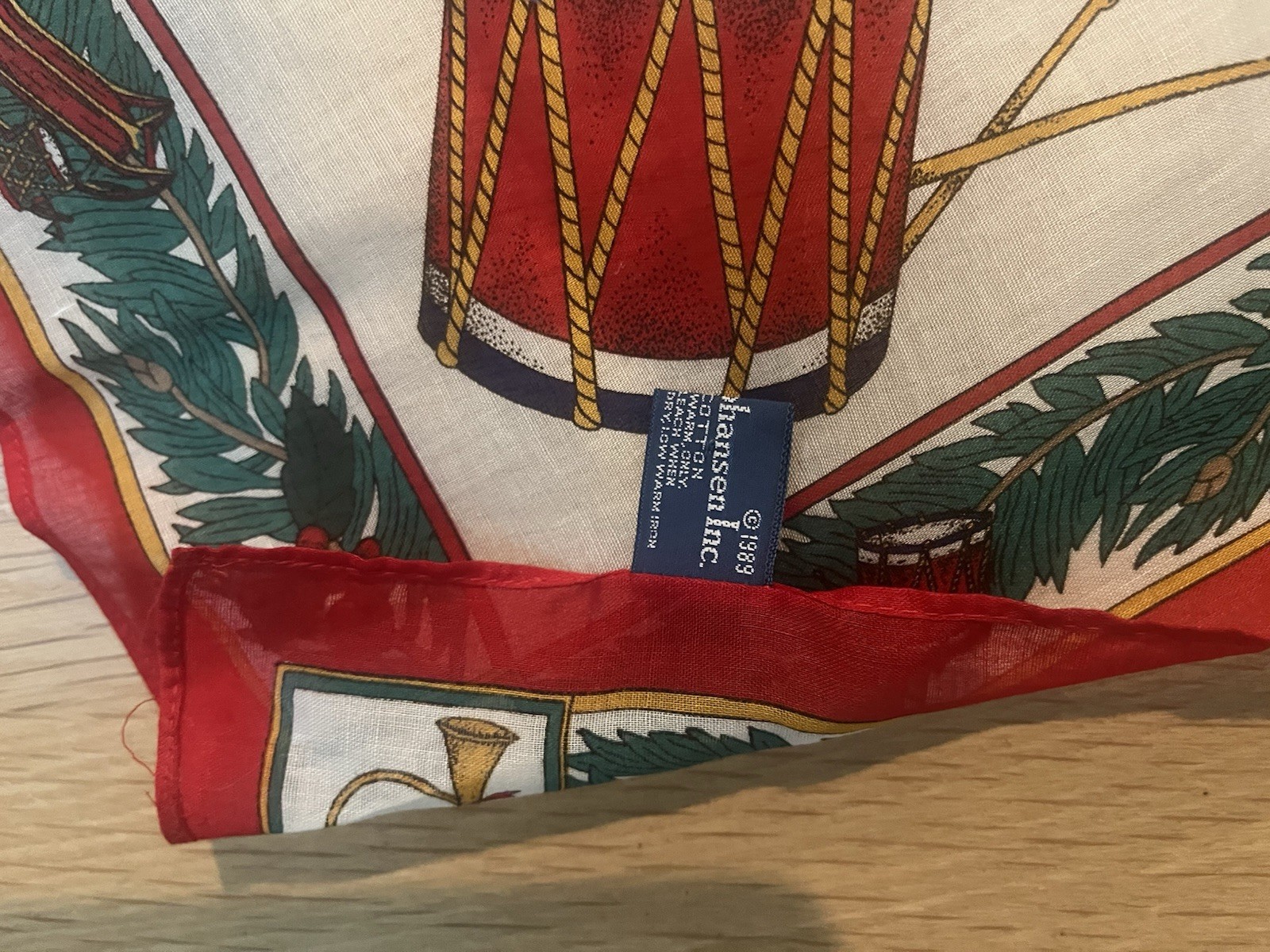 Vintage Christmas Scarf by Ginnie Johansen 26.5 in x 26.5 in – NEW