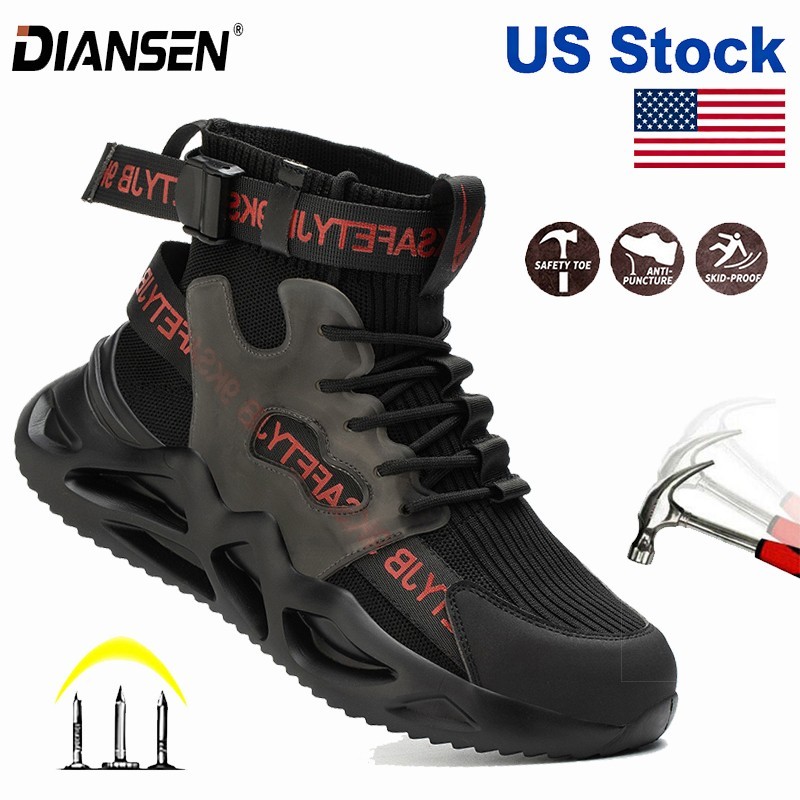 Men Work Boots Steel Toe Safety Shoes Indestructible Lightweight Breathable Shoe