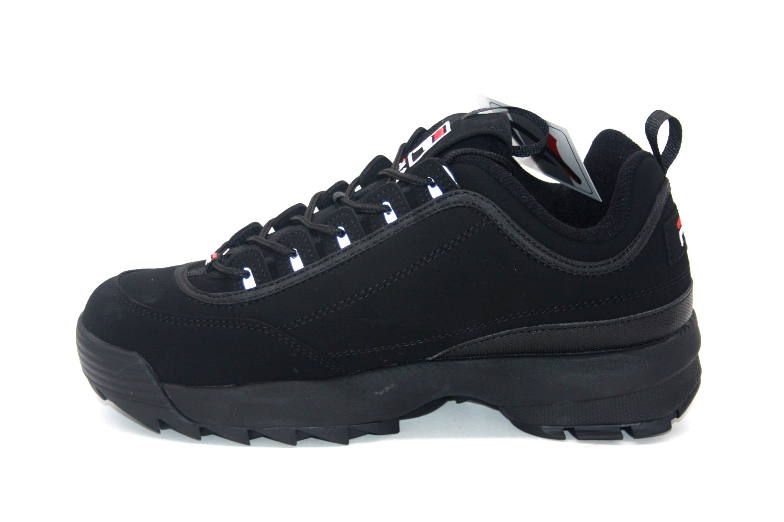 FILA DISRUPTOR II MENS SNEAKER BLACK/WHITE/RED FW01653-018 FASHION SHOE