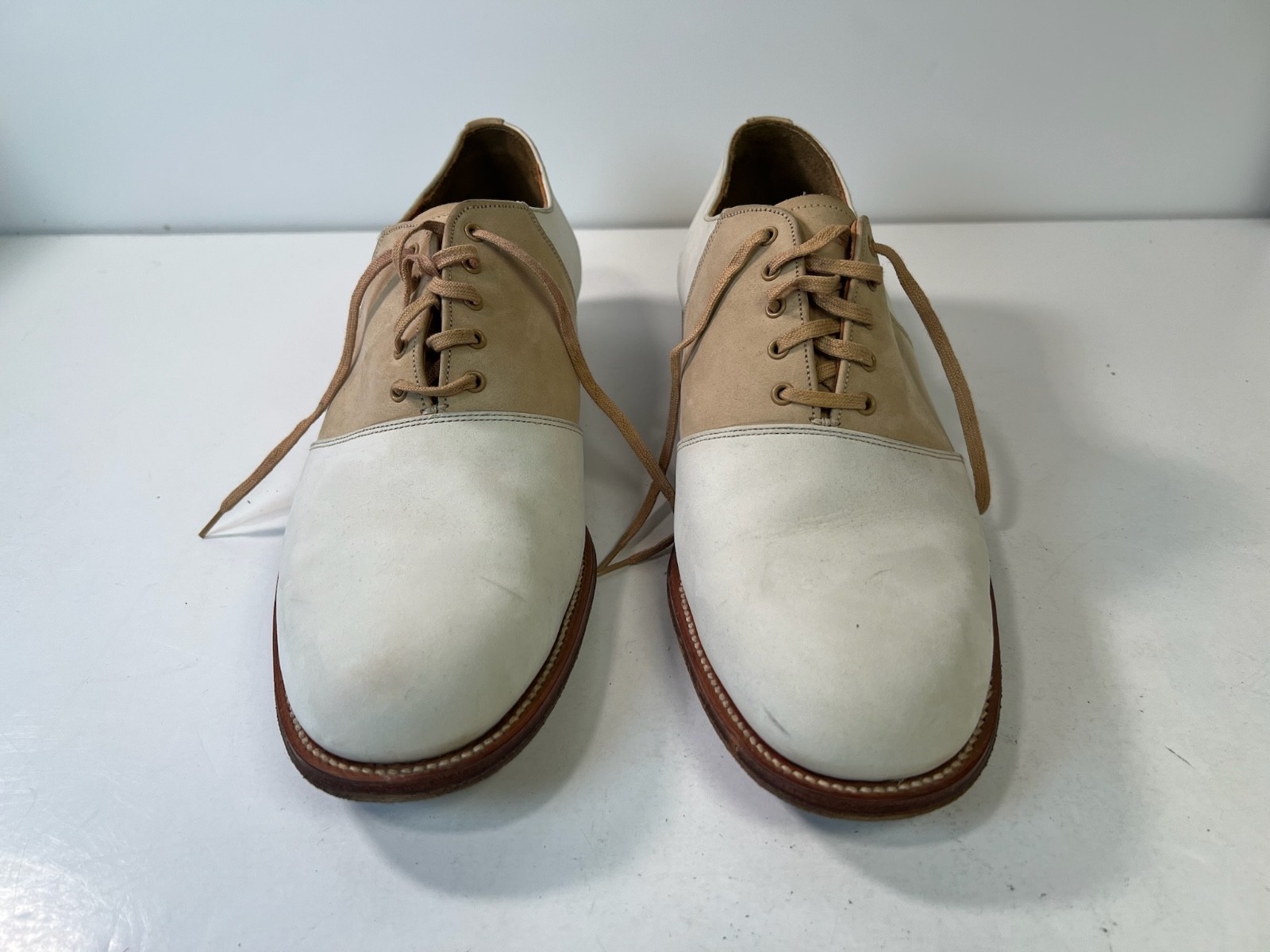 Polo Ralph Lauren Bench Made England Suede Leather Saddle Oxford Shoes 10D