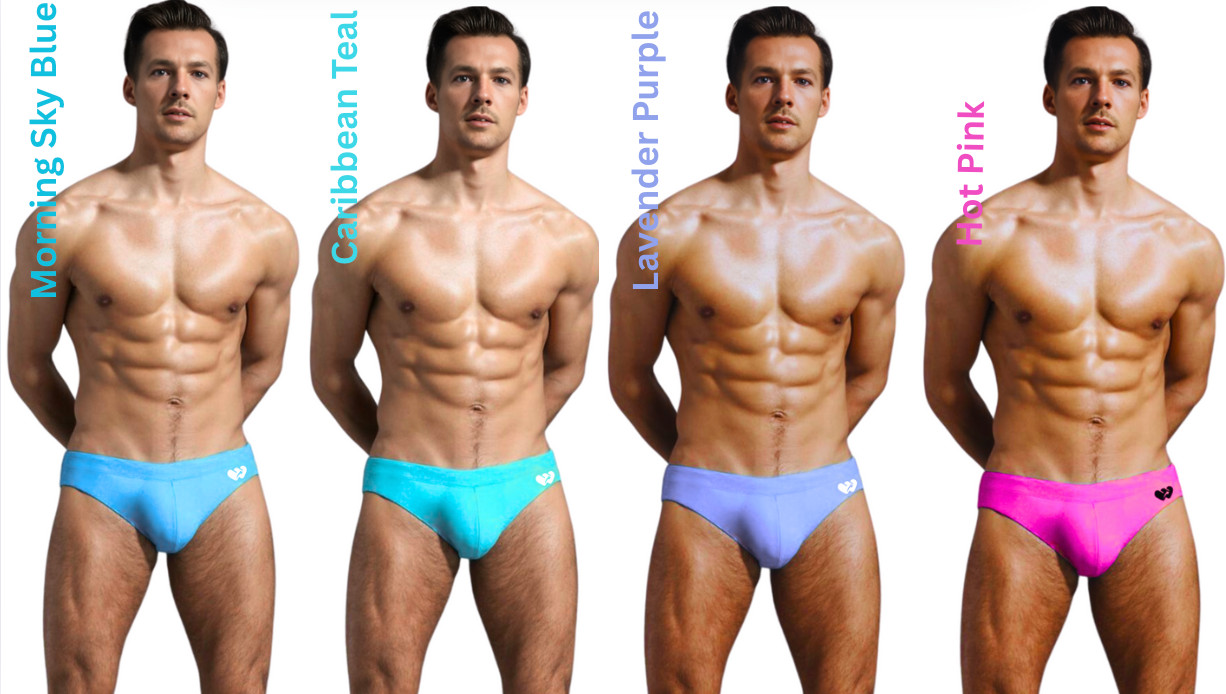 Men’s Physique Swim Briefs – 3″ Outer Seam, Enhancing Athletic Cut for Swimming