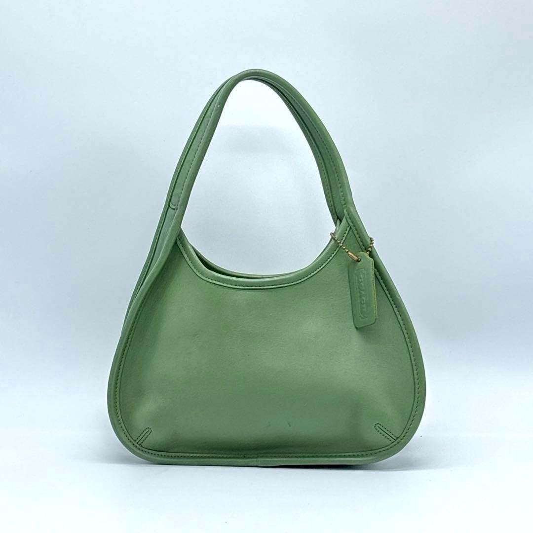 Vintage Old Coach 9027 Green Leather Ergo Bag Womens Handbag Made in USA VTG