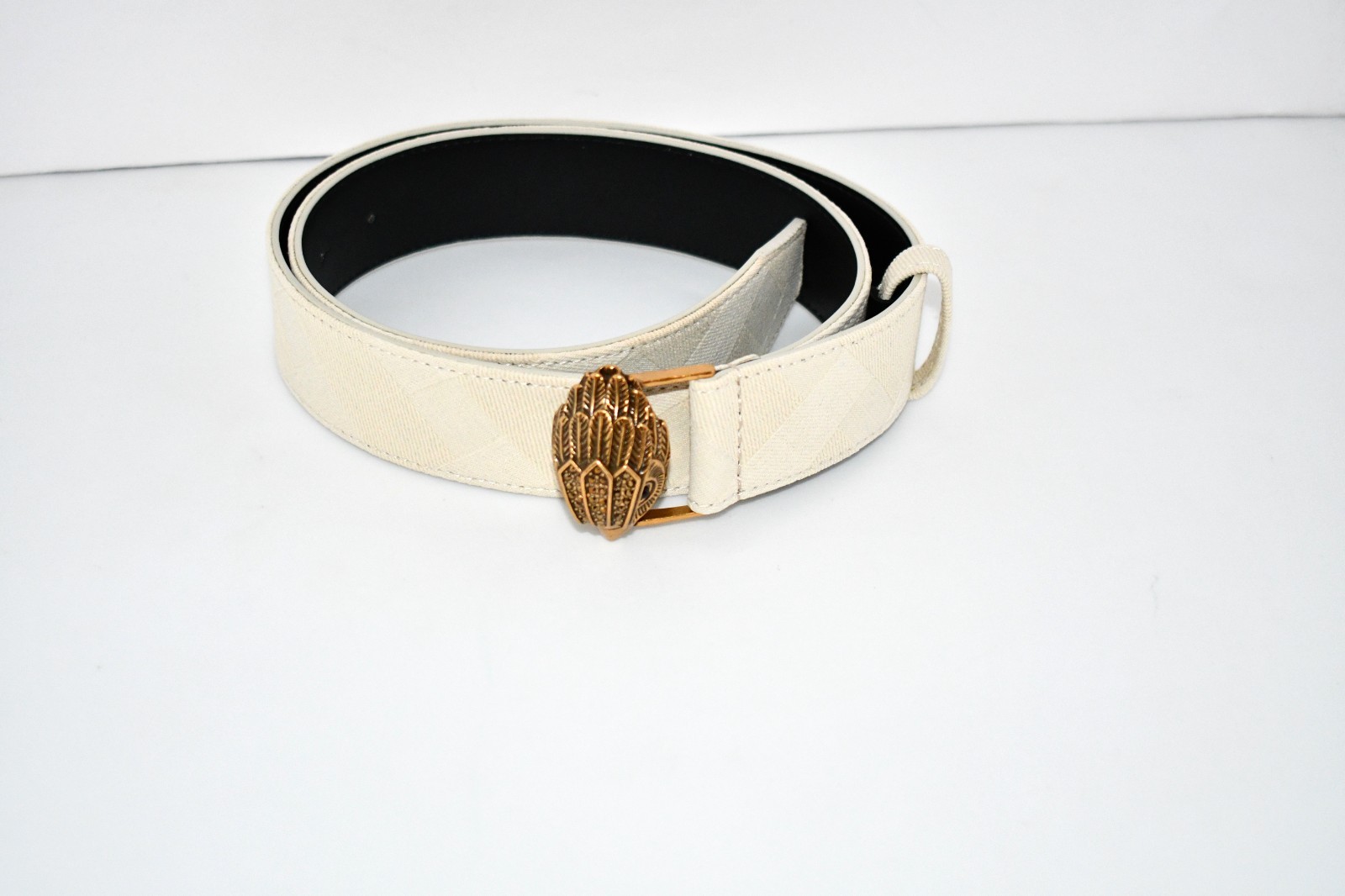 Kurt Geiger London 1.49″ Denim Belt in Grey Denim Size: S/M #KG100282-020 NWT