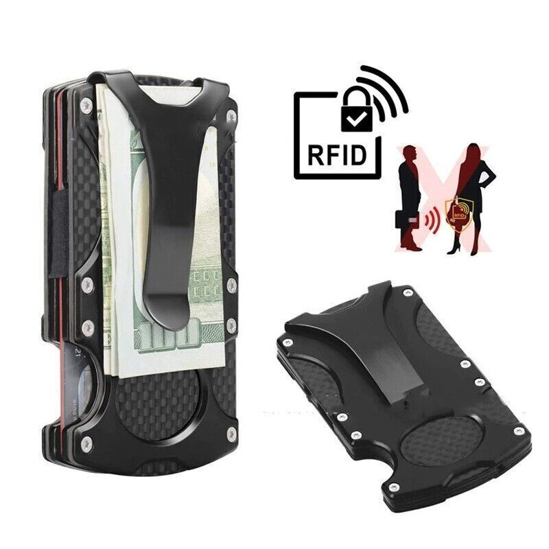 Tactical Metal Slim Money Clip Card Holder, RFID Blocking Aluminum Men Wallet