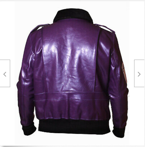 Batman Henchmen Joker Goon Purple Bomber Jacket with Fur Collar