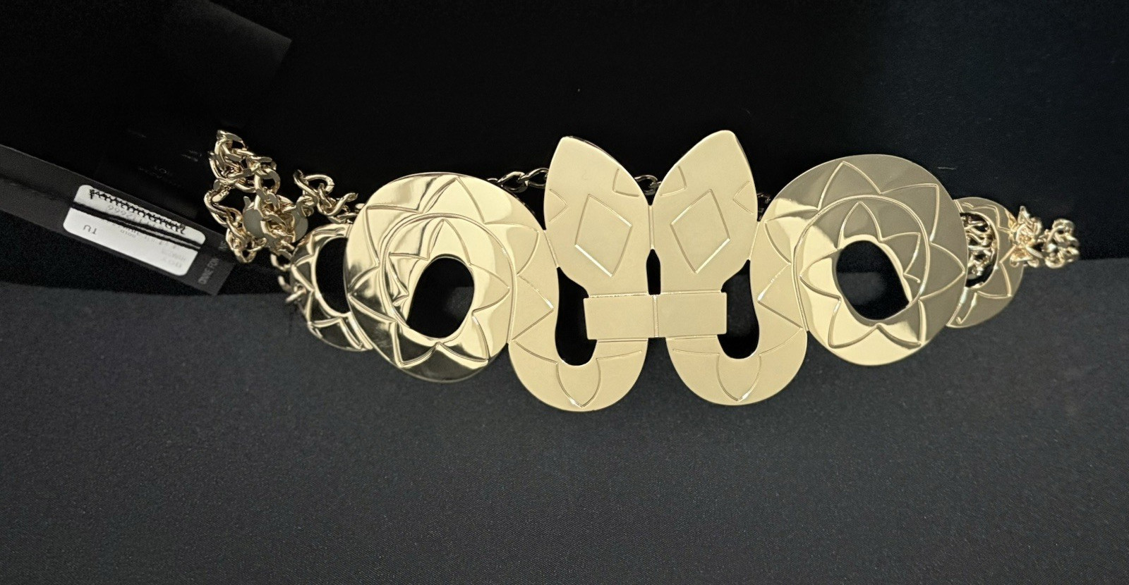 ANNE FONTAINE FRANCE WOMEN’S GOLD BRASS BOY SNAKE BELT SIZE S – M/35 1/2″ NEW