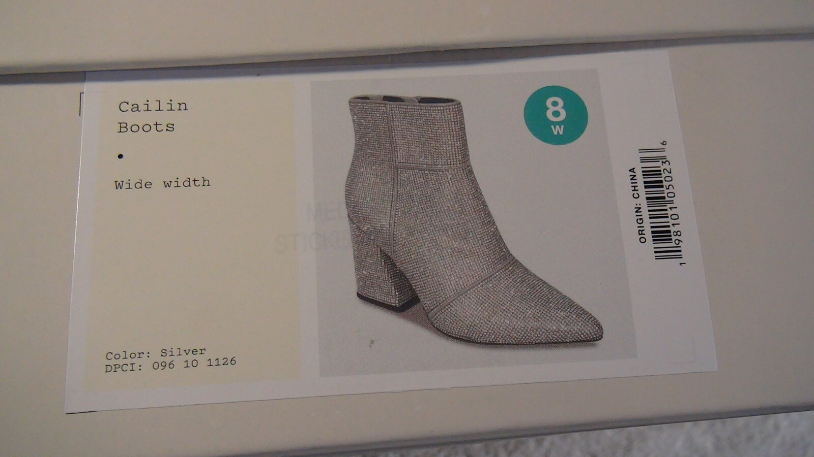 A New Day Cailin Womens Rhinestone Wide Width Ankle Boots Silver Size 7W