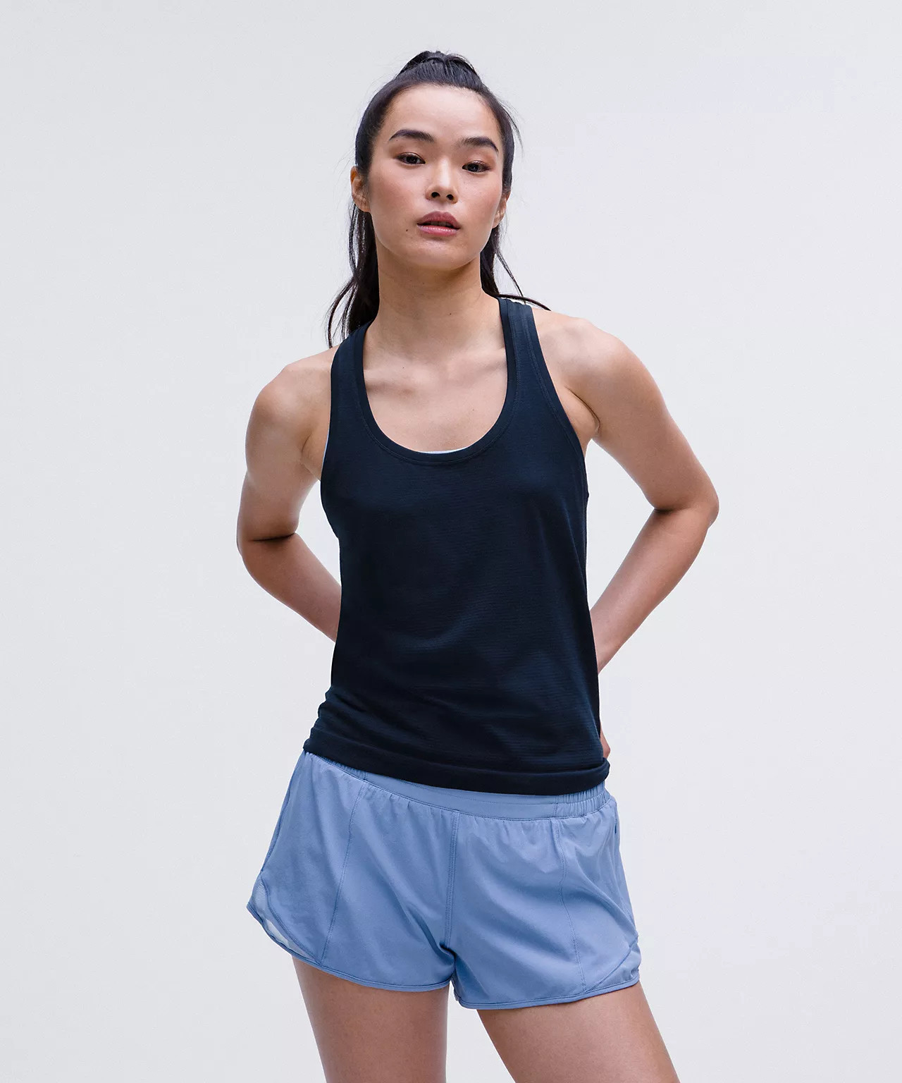 Swiftly Tech Racerback Tank Top 2.0 Waist Length in True Navy, Brand New