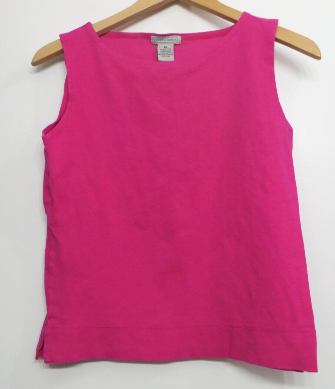 Kate & Henry Shirt Womens Medium Pink Bright Tank Top Sleeveless Stretch Top