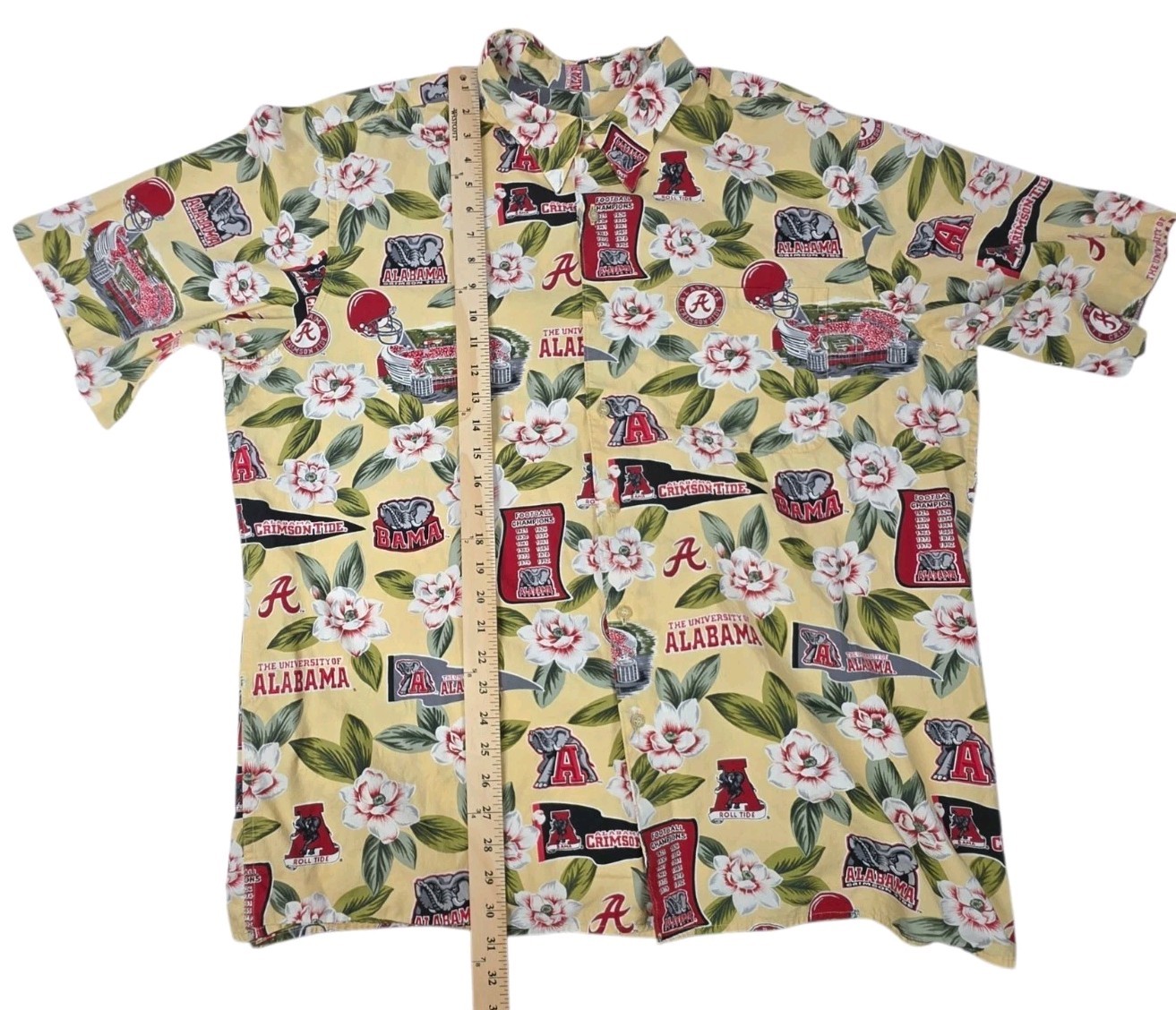 Reyn Spooner Alabama Crimson Tide Aloha Hawaiian Shirt XXL 100% Cotton USA