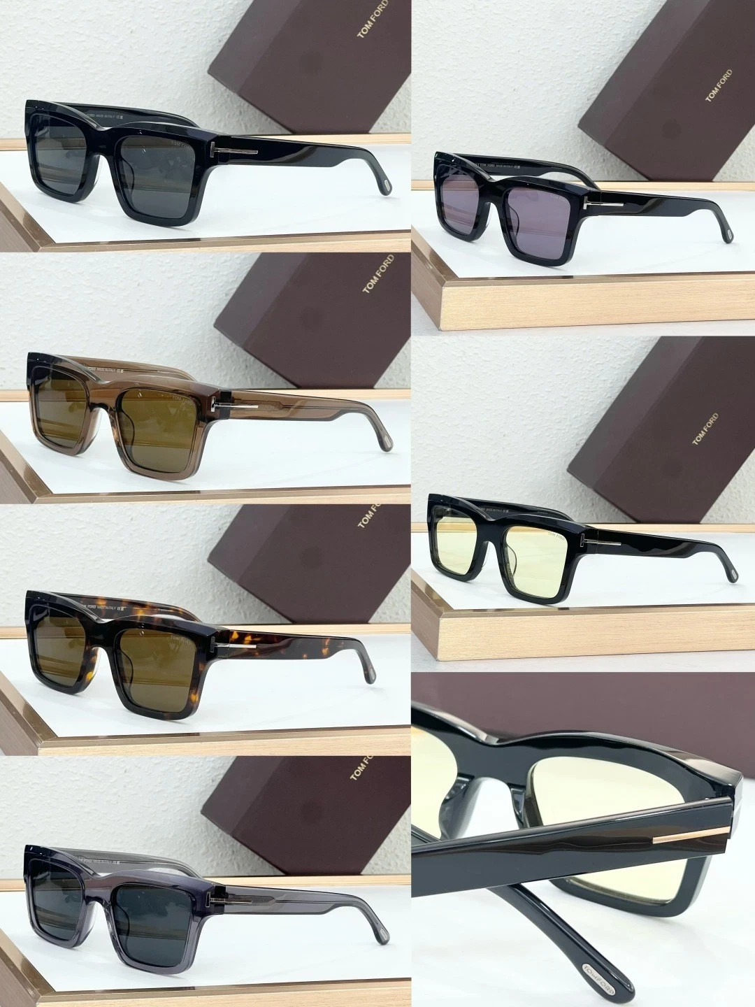 Tom Ford TF1154 Sunglasses Glossy Black Frame Light Yellow Lenses