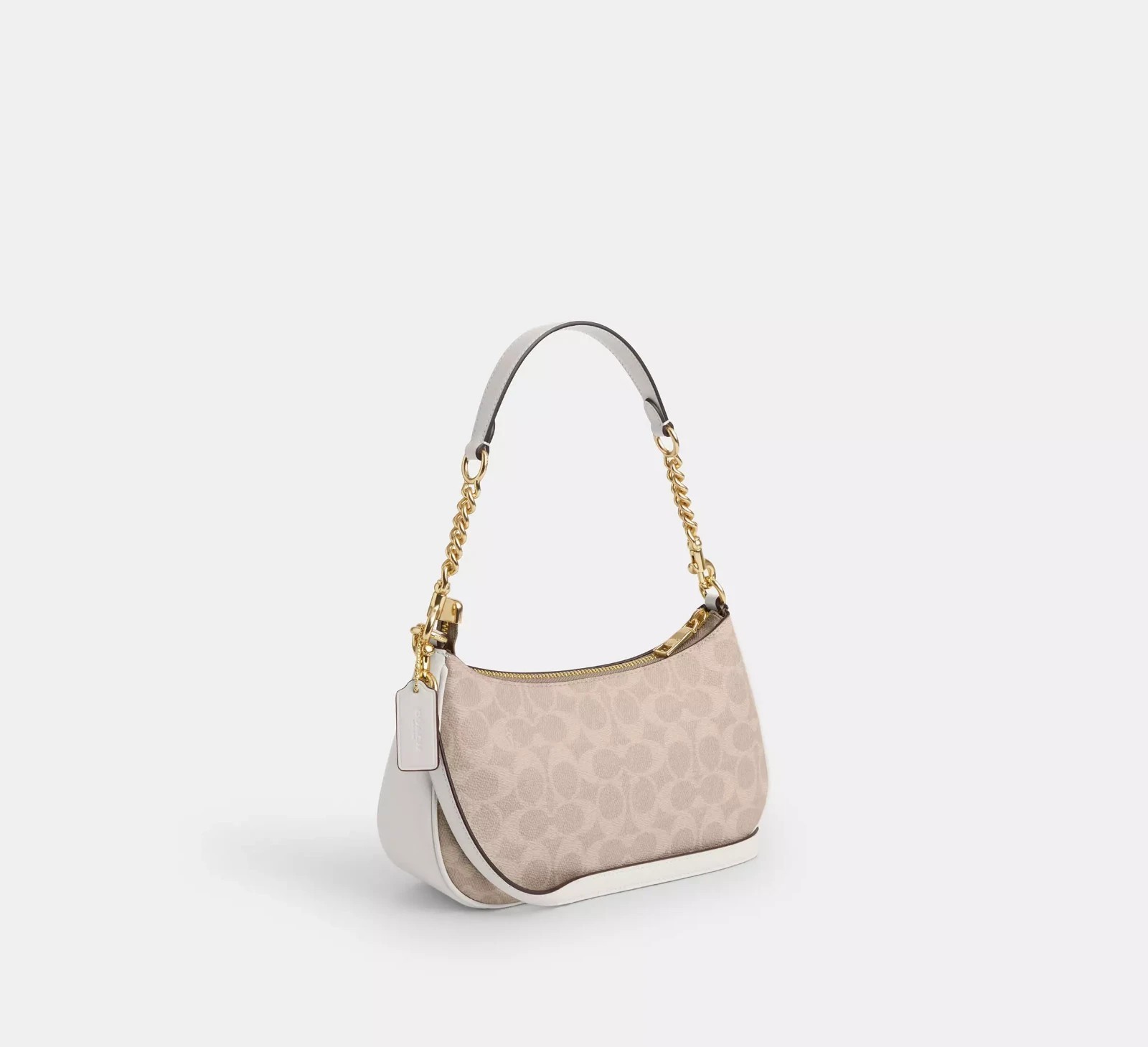 NWT CV933 Shoulder Bag In Canvas Gold/Sand/Chalk