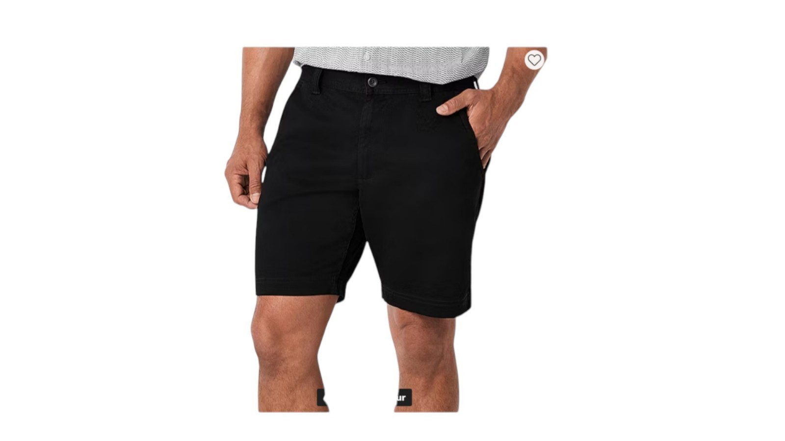 St. John’s Bay Men’s 9″ Mid Rise Stretch Fabric Chino Shorts White, Black & Blue
