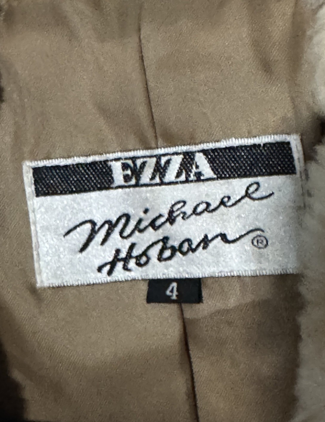 Rare Vintage Michael Hoban for EZZA Genuine Leather Shearling Collar Maxi Coat