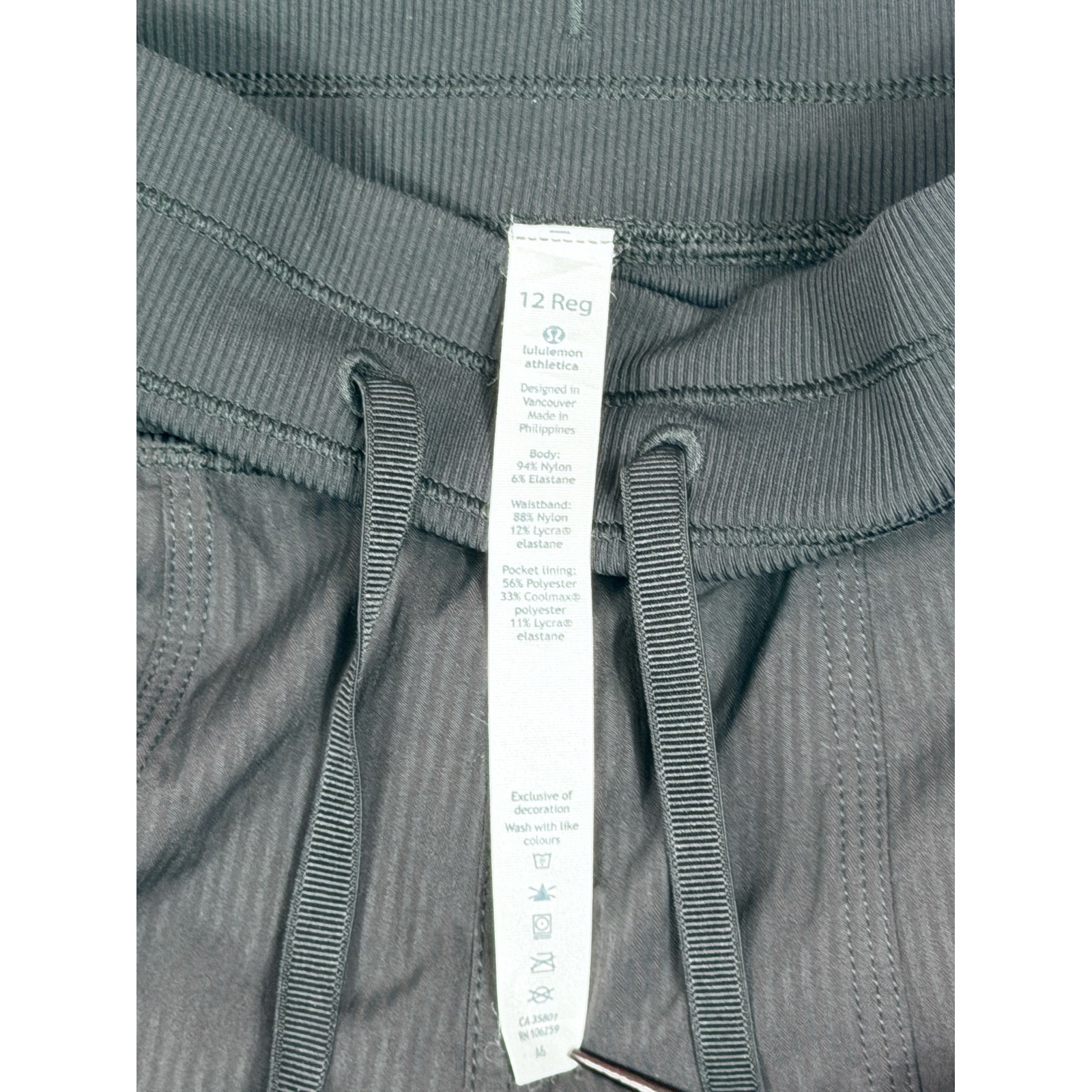Lululemon Size 12 Reg Unlined Dance Studio Pant III Charcoal Grey Activewear