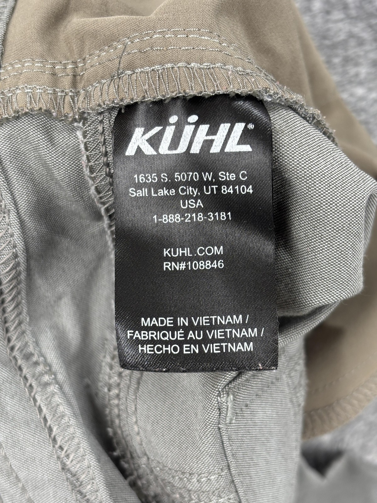 Kuhl Pants Womens 14 Gray Nylon Polyester Twill Capri Zip Pockets Outdoor Travel