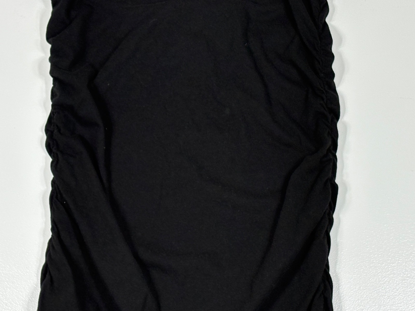 Kenneth Cole Midi Dress Women Small Black Ruched Stretch Minimal Modern