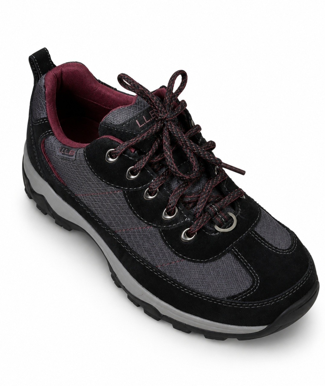 L.L. Bean Black and Grey Hiking Shoes with Rugged Sole Size 8.5M