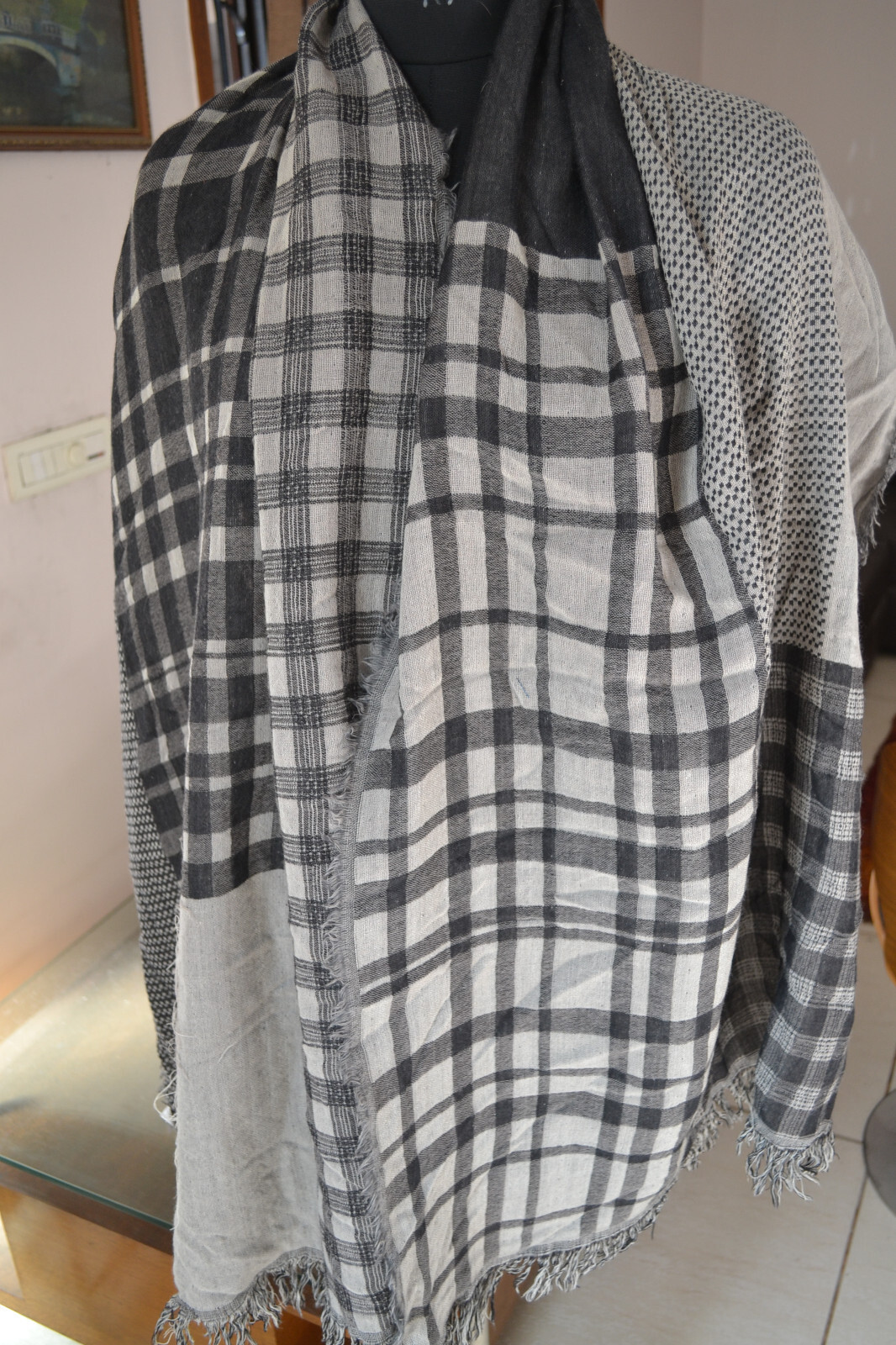 NEW PLAID CHECK 100% CASHMERE PASHMINA SHAWL/WRAP ~ 12 DESIGNS CHOICE