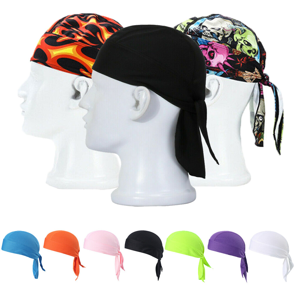 Quick Dry Do Rag Skull Cap Head Wrap Motorcycle Biker Doo Du Dew Bandana Hat