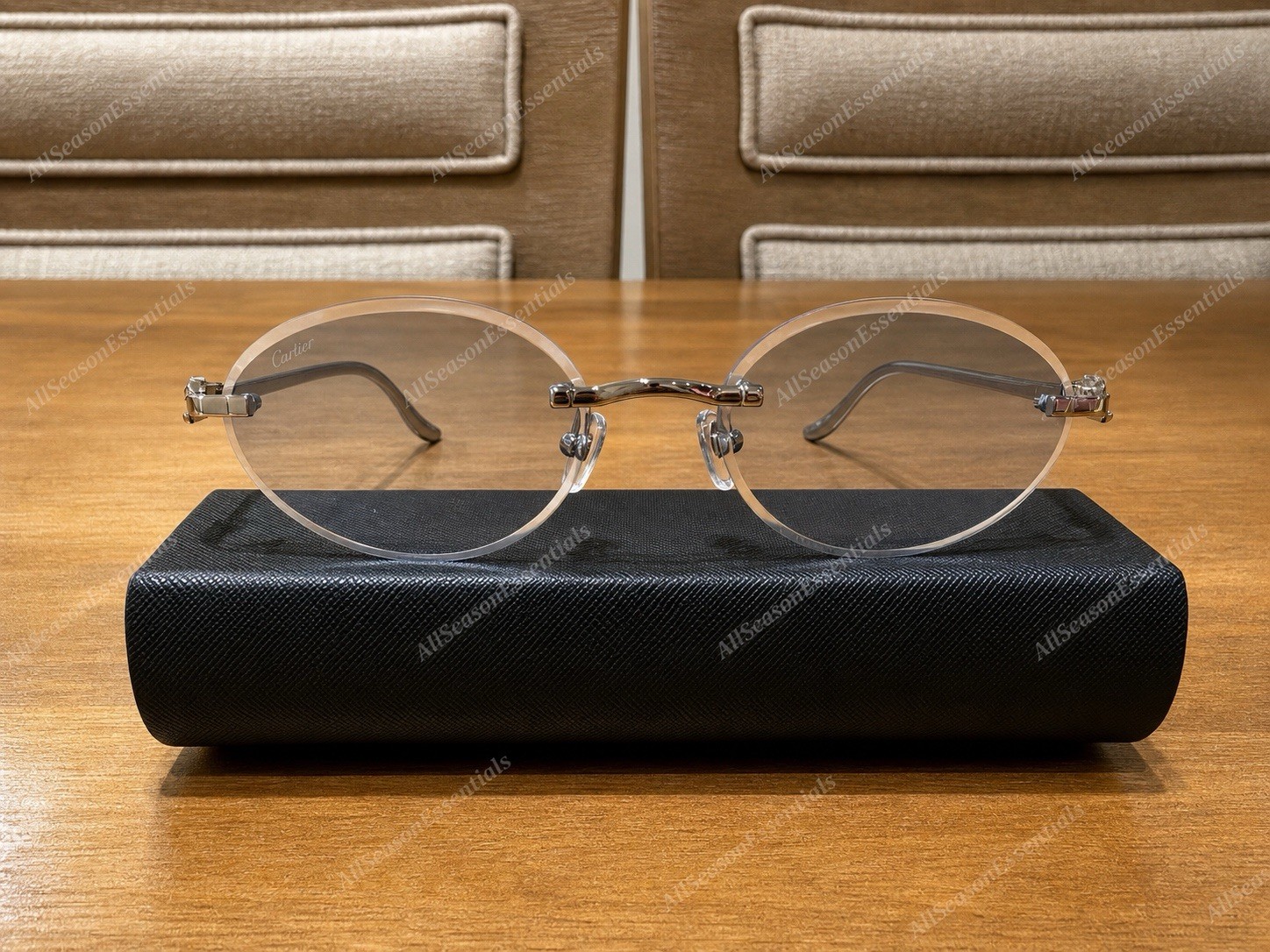 *** NEW *** Authentic Cartier Silver Panthère Classic 58MM Oval Sunglasses