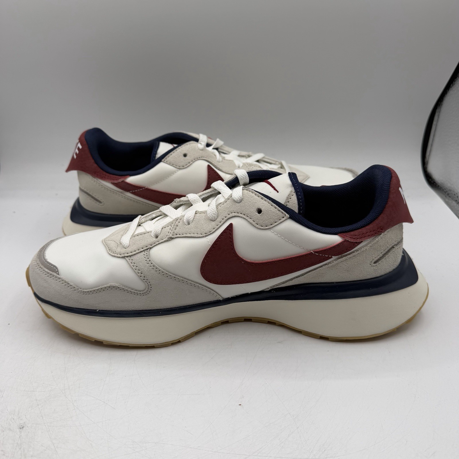 Nike Phoenix Waffle Running Shoes Womens 12.5 Men 11 Light Bone Team Red Sneaker