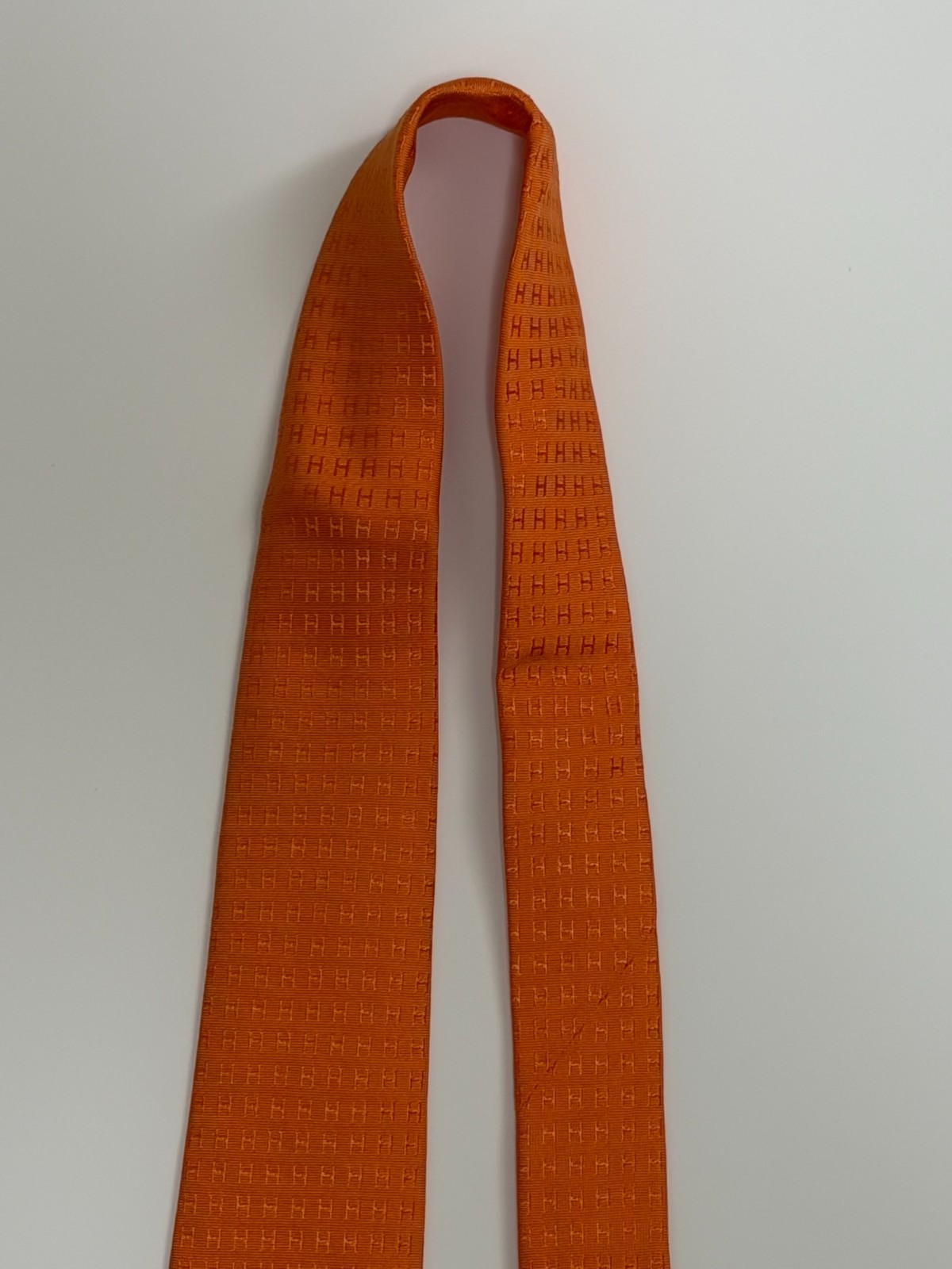 Hermes Silk Men’s Tie Orange excellent gift