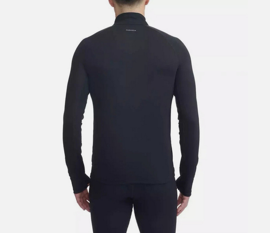 Paradox Mens Medium 1/4 Zip Merino Wool Blend Base Layer Top – Black
