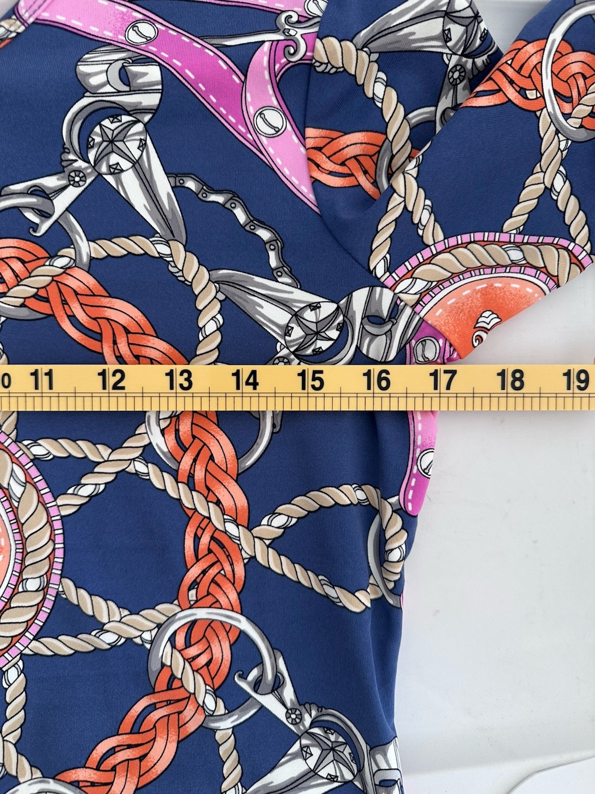 J.McLaughlin Signature Catalina Cloth Equestrian Rope Belt Shirt Royal Blue Smal