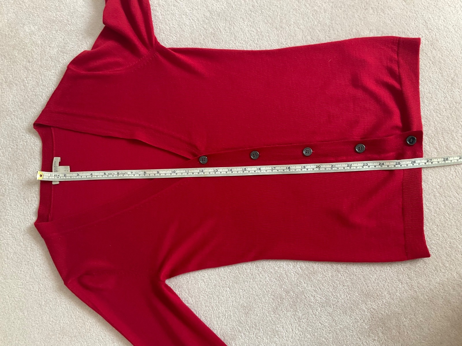 Burberry womens red cardigan S p Burberry logo 100% merino wool Uk 8 hardly worn