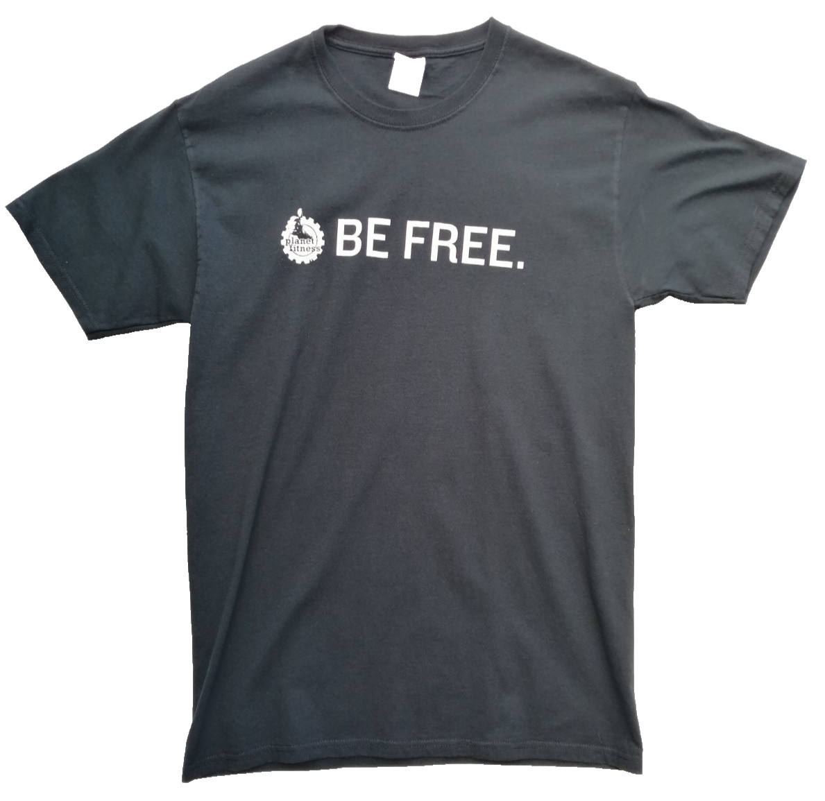 Fitness Slogan Graphic Print T-Shirt Men’s Size M Black Crew Neck 100% Cotton