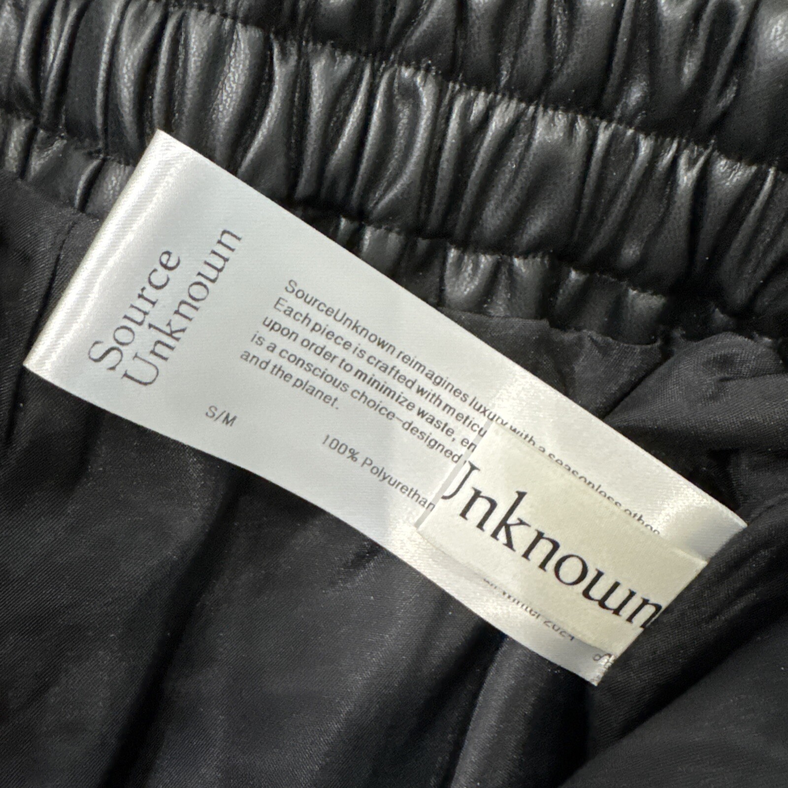 Source Unknown New With Tag Giacca High Rise Angled Leather Shorts Black S/M