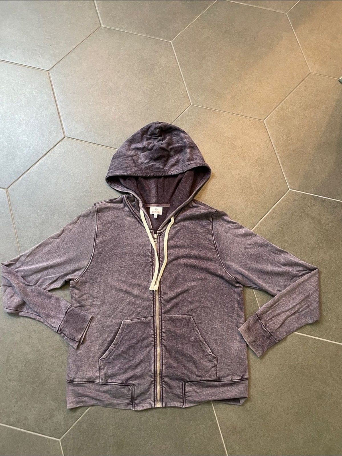 Sundry Zip-Up Hoodie in Heathered Purple Sz 3 Large