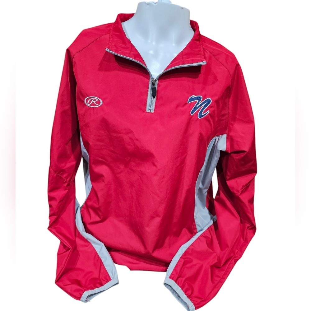 Red and Gray Rawlings Quarter-Zip Pullover Size Medium