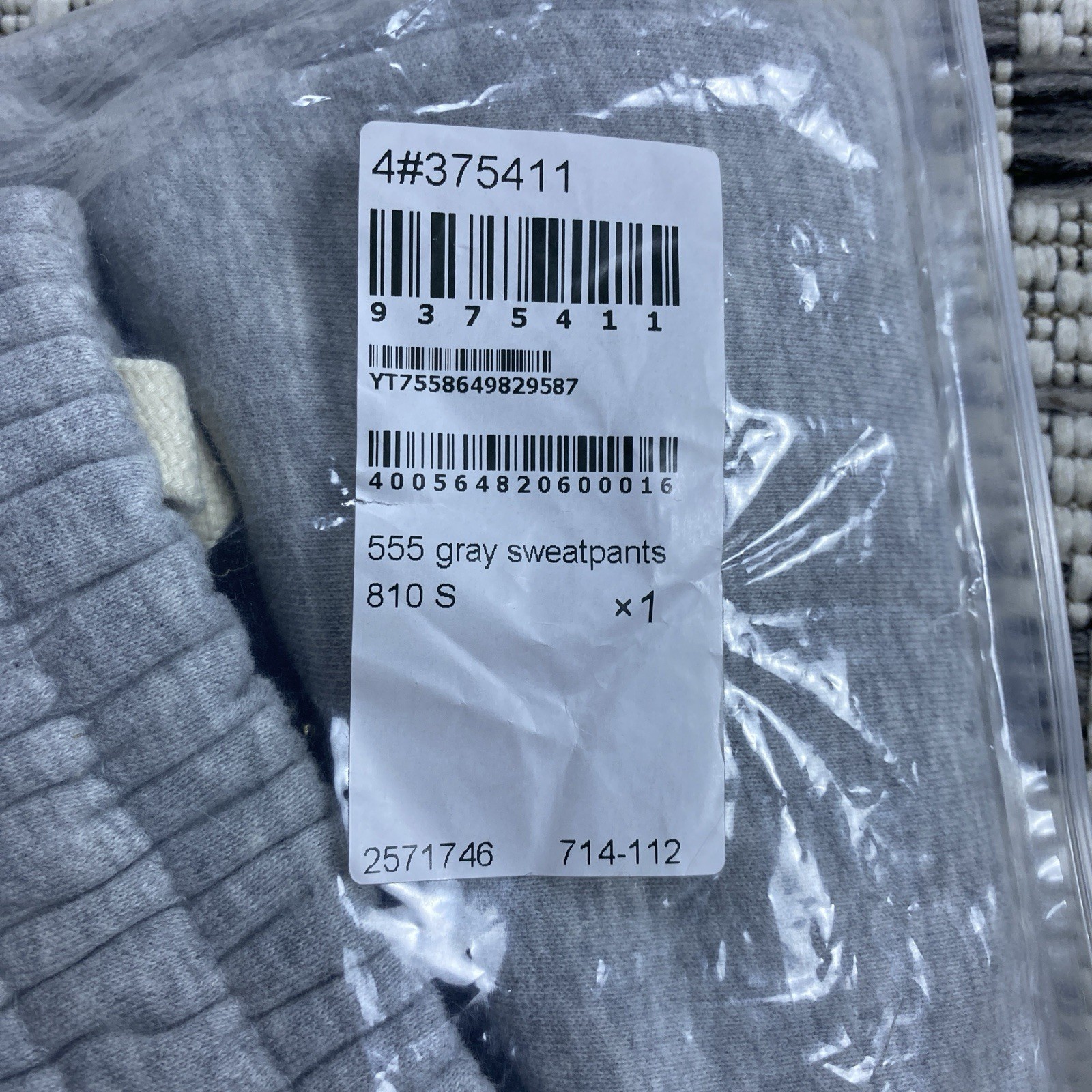 Corteiz Alcatraz Unisex Sweatpant Grey Sz:S NWT
