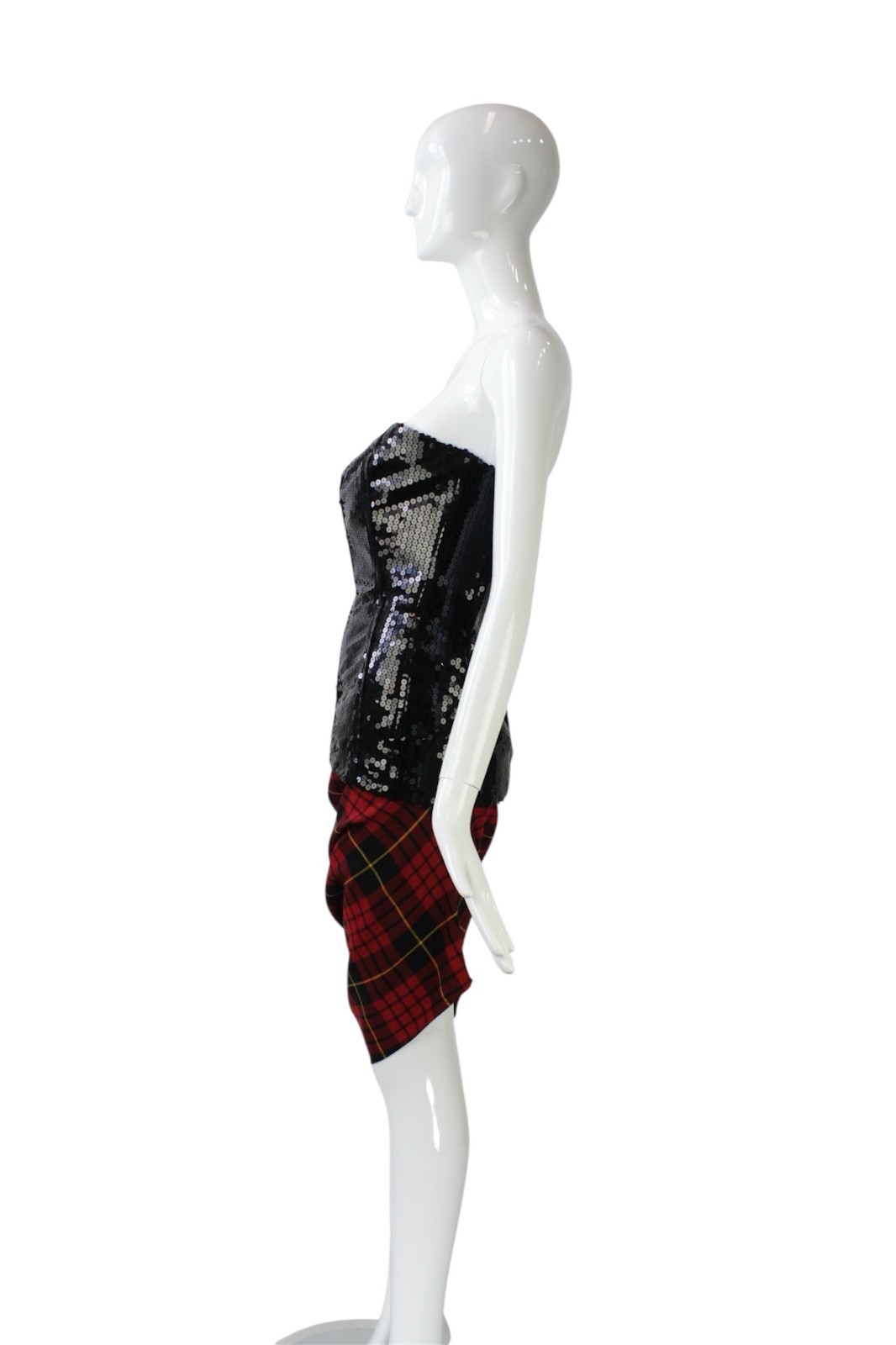 ALEXANDER MCQUREEN JOAN 1998 TARTAN ASYMMETRICAL ENSEMBLE!