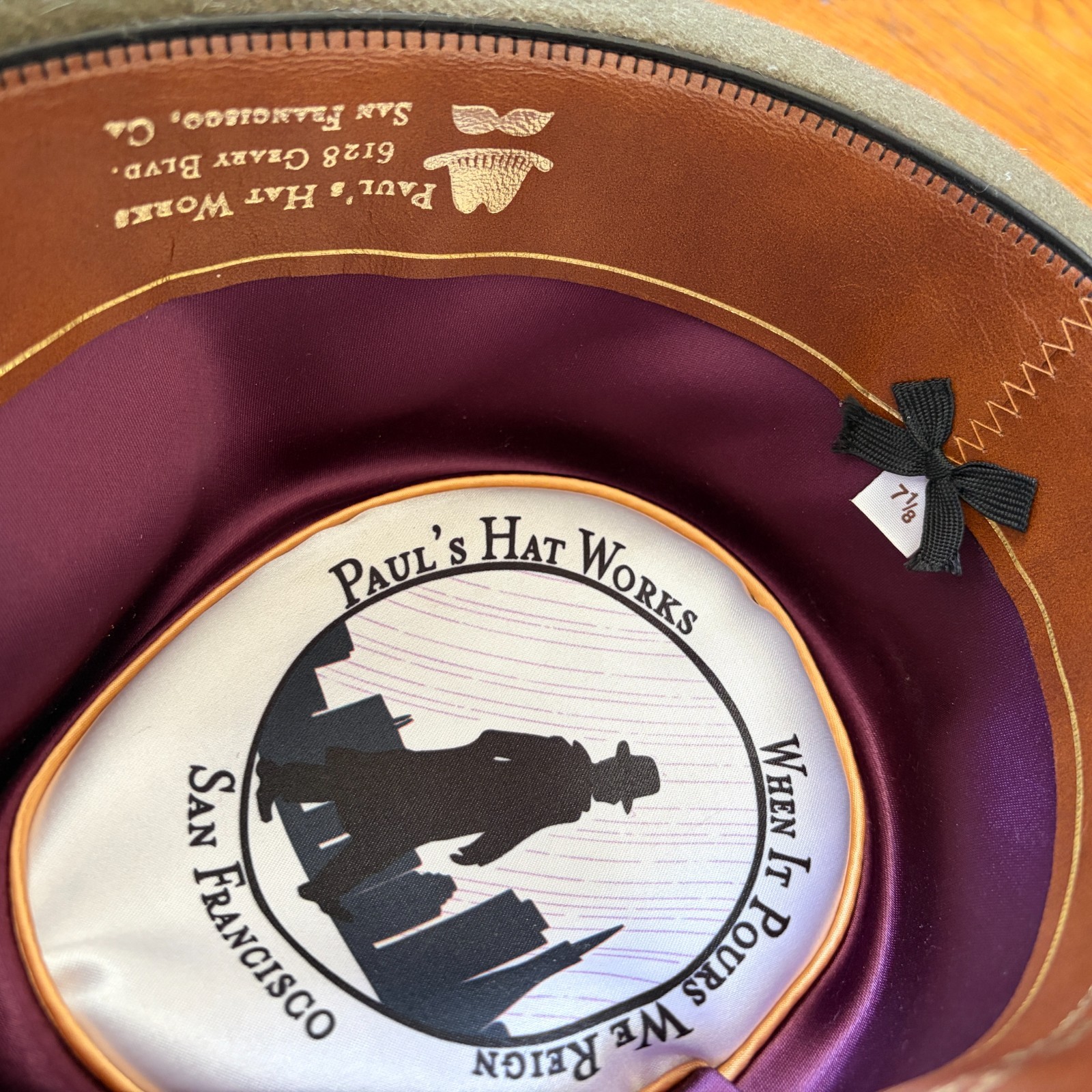$995 Paul’s Hat Works Custom Fur Felt Fedora Stetson Moss Green Olive 7 1/8