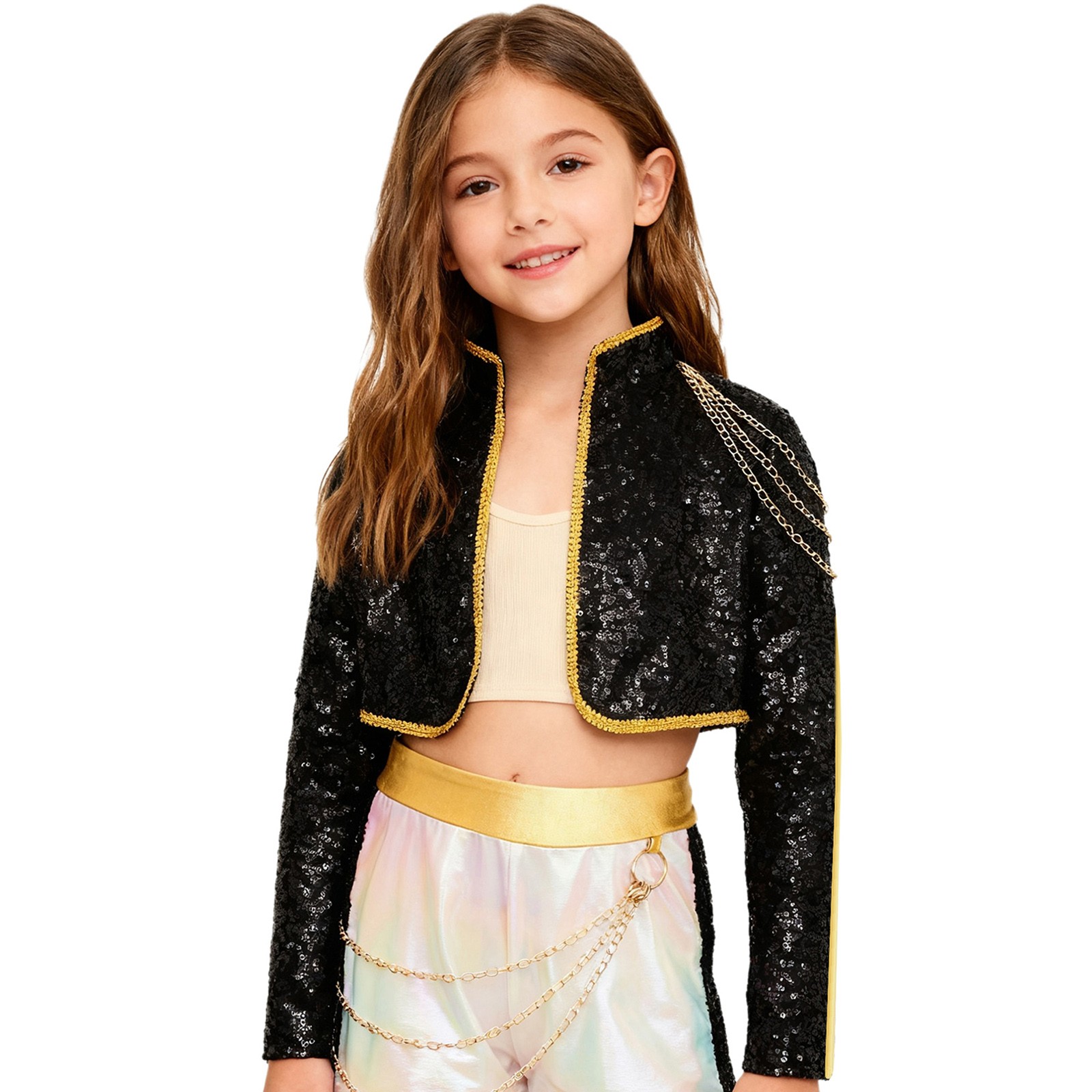 US Girls Role Play Singer Dress Coat Daily Wear Halloween Dance School Jacket