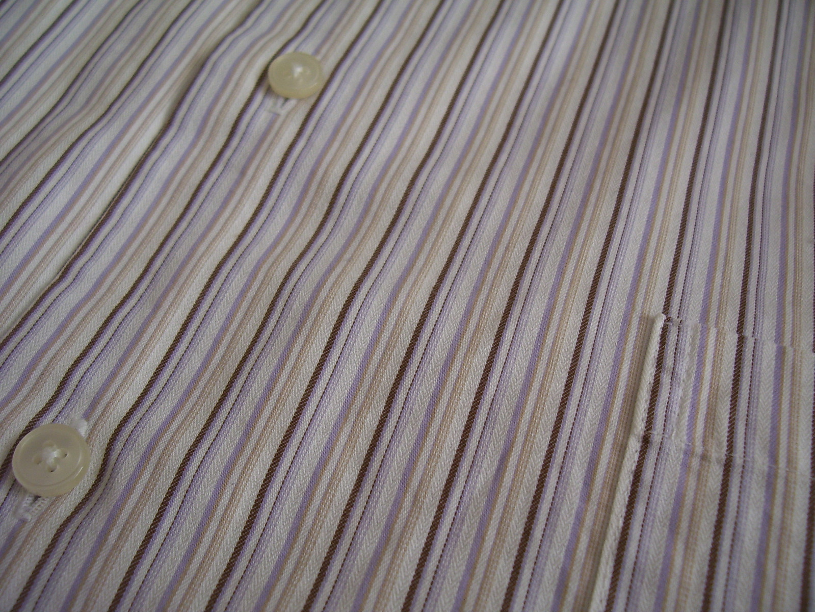 CALVIN KLEIN Mens Button Up SHIRT 18 1/2 35 TALL Purple Multi Stripe Longsleeve